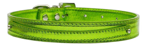 3-8" (10mm) Metallic Two Tier Collar Lime Green Medium