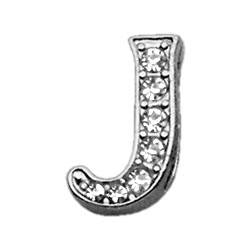 3-8" Clear Script Letter Sliding Charms J .