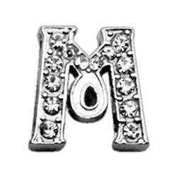 3-8" Clear Script Letter Sliding Charms M .