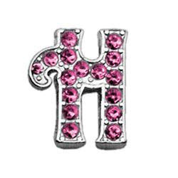 3-8" Pink Script Letter Sliding Charms H .