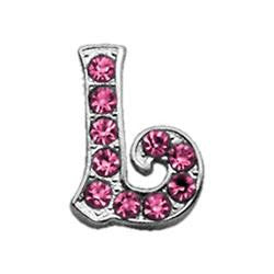 3-8" Pink Script Letter Sliding Charms L .