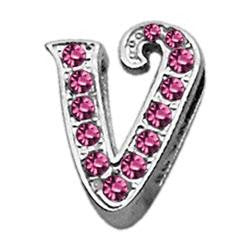 3-8" Pink Script Letter Sliding Charms V .