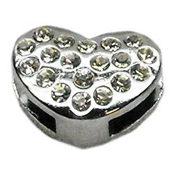 3-8" Slider Puffy Heart Charm Clear -