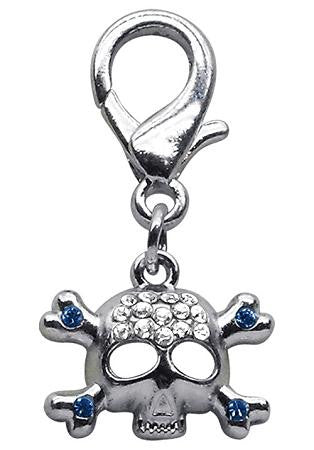 Lobster Claw Skull Charm  Blue