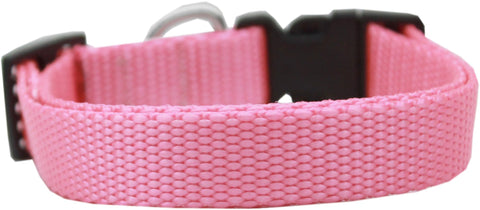 Plain Nylon Dog Collar LG Pink