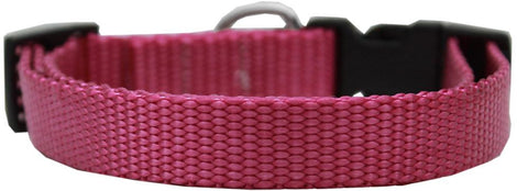 Plain Nylon Dog Collar LG Rose