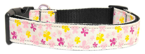 Butterfly Nylon Ribbon Collar White Large