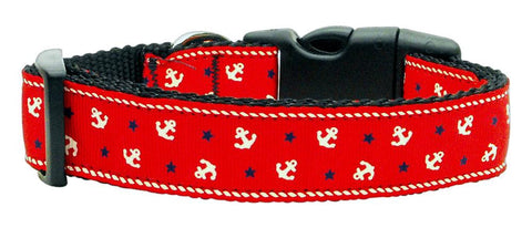 Anchors Nylon Ribbon Collar Red Large