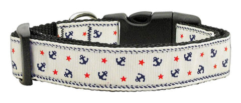 Anchors Nylon Ribbon Collar White Large