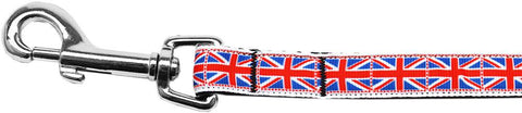 Tiled Union Jack(UK Flag) Nylon Ribbon Leash 5-8 inch wide 4ft Long