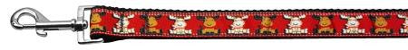 Reindeer Nylon Ribbon Collars 1 wide 4ft Leash