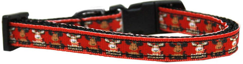 Reindeer Nylon Ribbon Dog Collar XS