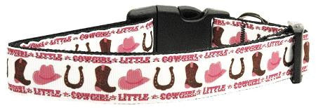 Little Cowgirl Nylon Ribbon Dog Collars Large