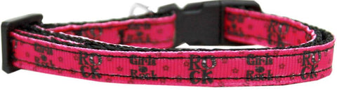 Girls Rock Nylon Ribbon Cat Safety Collar