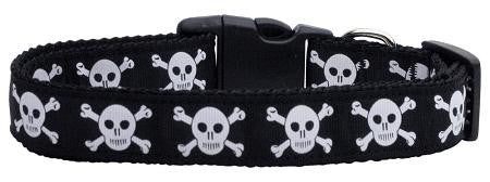 Skulls Nylon Ribbon Dog Collars Medium