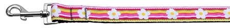 Striped Daisy Ribbon Dog Collars 1 wide 6ft Leash