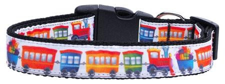 Trains Ribbon Dog Collars Medium