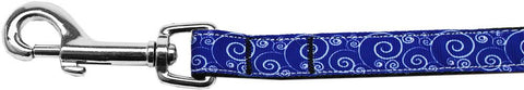 Blue and White Swirly Nylon Ribbon Pet Leash 5-8 inch wide 6Ft Lsh