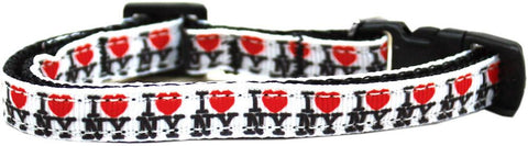 I Heart NY Ribbon Dog Collar XS