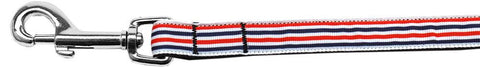 Patriotic Stripes Nylon Ribbon Pet Leash 5-8 inch wide 4Ft Lsh