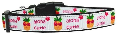 Aloha Cutie Nylon Dog Collar Medium