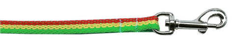 Rasta Bamboo Nylon Dog Collar 3-8 wide 4Ft Lsh