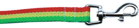 Rasta Bamboo Nylon Dog Collar 5-8 wide 4Ft Lsh