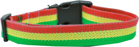 Rasta Bamboo Nylon Dog Collar XL