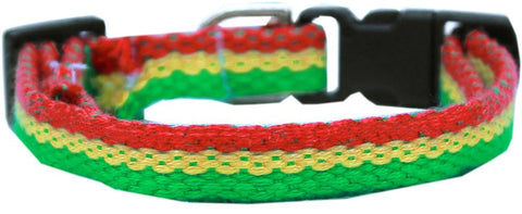 Rasta Bamboo Nylon Dog Collar XS