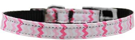 Sweet Chevrons Nylon Dog Collar with classic buckle 3-8" Size 12