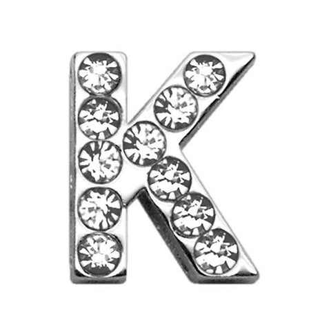 3-4" (18mm) Clear Letter Sliding Charms K 3-4 (18mm)