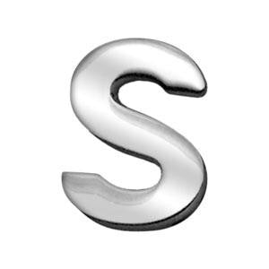 3-4" (18mm) Chrome Letter Sliding Charms S 3-4'' (18mm)