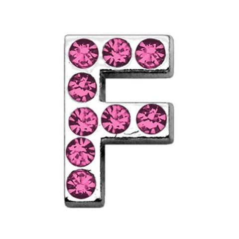 3-4" (18mm) Pink Letter Sliding Charms F 3-4 (18mm)