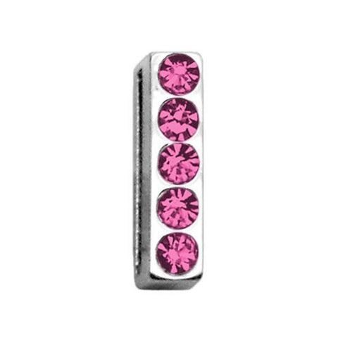 3-4" (18mm) Pink Letter Sliding Charms I 3-4 (18mm)