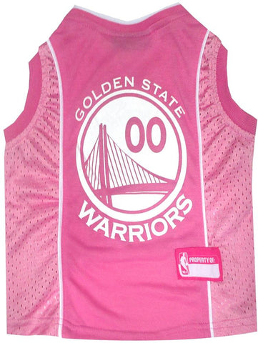 Golden State Warriors Pink Dog Jersey Small