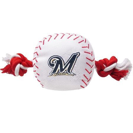 Milwaukee Brewers Nylon Baseball Rope Pet Toy