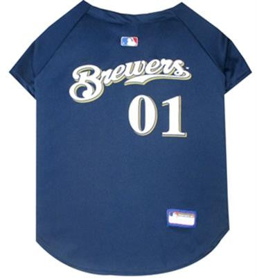 Milwaukee Brewers Baseball Dog Jersey Medium