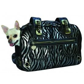 Metallic Zebra Rock Airline Pet Carrier