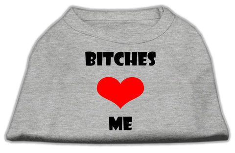 Bitches Love Me Screen Print Shirts Grey Sm (10)