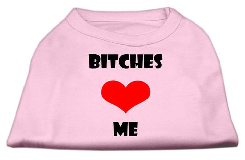 Bitches Love Me Screen Print Shirts Light Pink Sm (10)