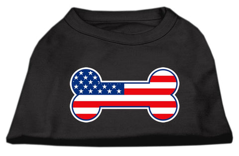 Bone Shaped American Flag Screen Print Shirts  Black L (14)