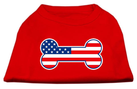 Bone Shaped American Flag Screen Print Shirts  Red S (10)