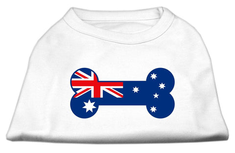 Bone Shaped Australian Flag Screen Print Shirts White XS (8)