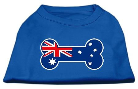 Bone Shaped Australian Flag Screen Print Shirts Blue XXL (18)