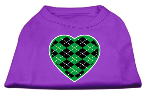 Argyle Heart Green Screen Print Shirt Purple Med (12)