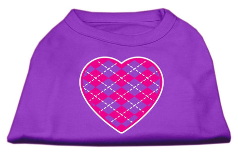 Argyle Heart Pink Screen Print Shirt Purple Sm (10)