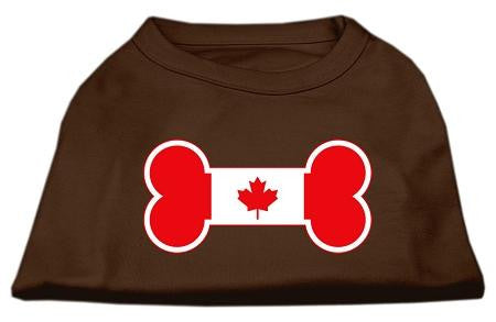 Bone Shaped Canadian Flag Screen Print Shirts Brown Med (12)