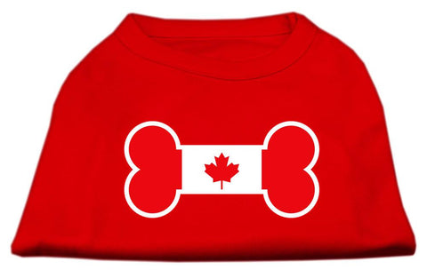 Bone Shaped Canadian Flag Screen Print Shirts Red S (10)