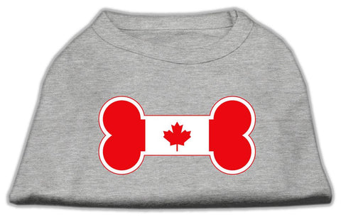 Bone Shaped Canadian Flag Screen Print Shirts Grey XL (16)