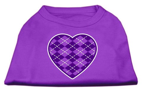 Argyle Heart Purple Screen Print Shirt Purple Med (12)